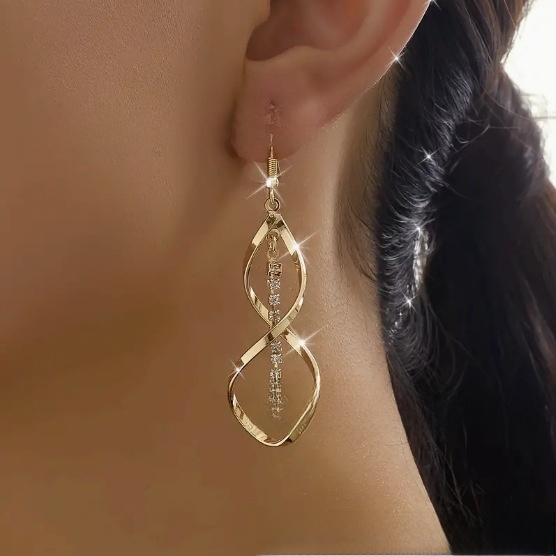 Creative Spiral Design Alloy Pendant Earrings for Women Elegant Fashion Jewelry - Image 3