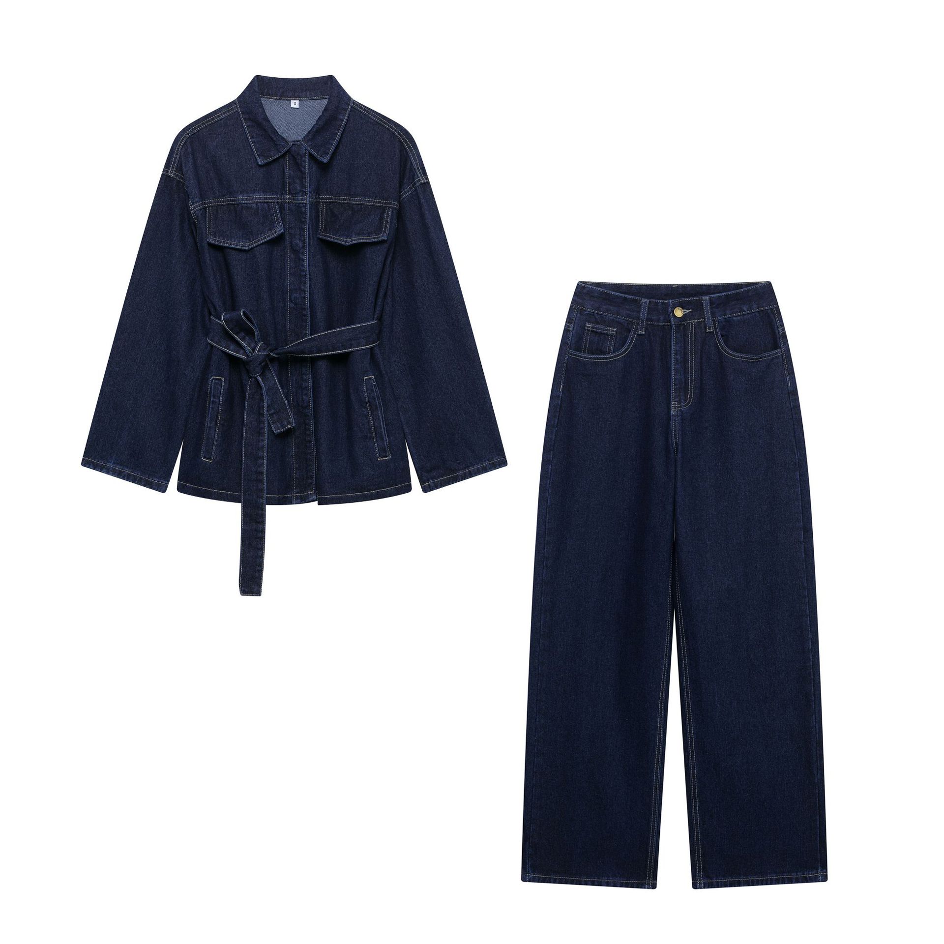 Retro Denim Jacket and Trousers Set - Image 5