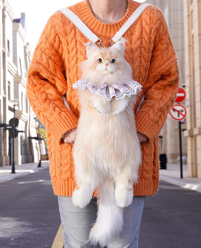 The Adele Maine Coon Cat Plush Backpack Doll Detail – La Rose Couture Handbags & Clutches