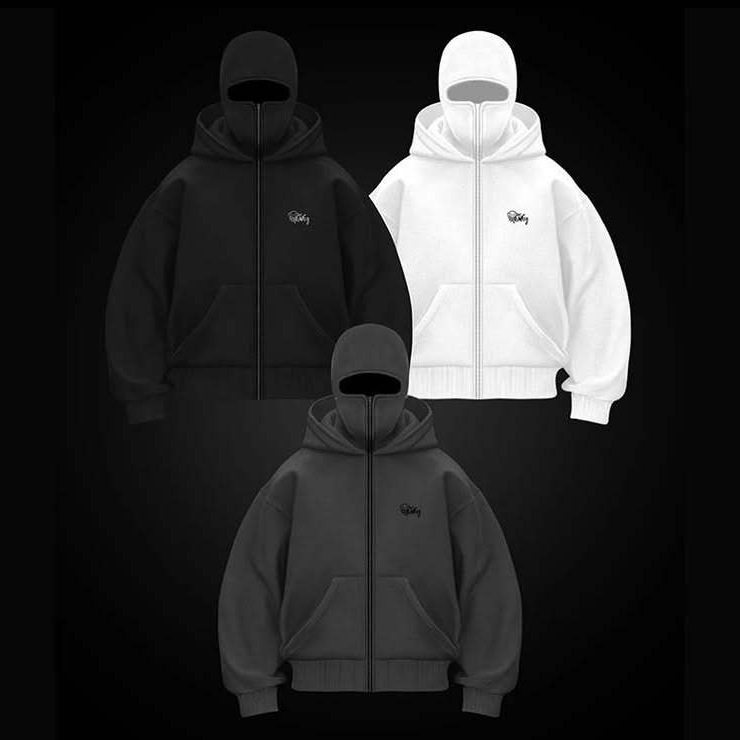 Hooded Zip Cardigan Sweater Windproof High Street Jacket - Image 2