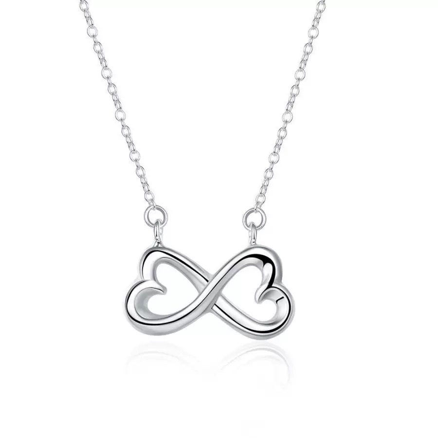 Heart Bowknot Pendant Cross Chain Necklace