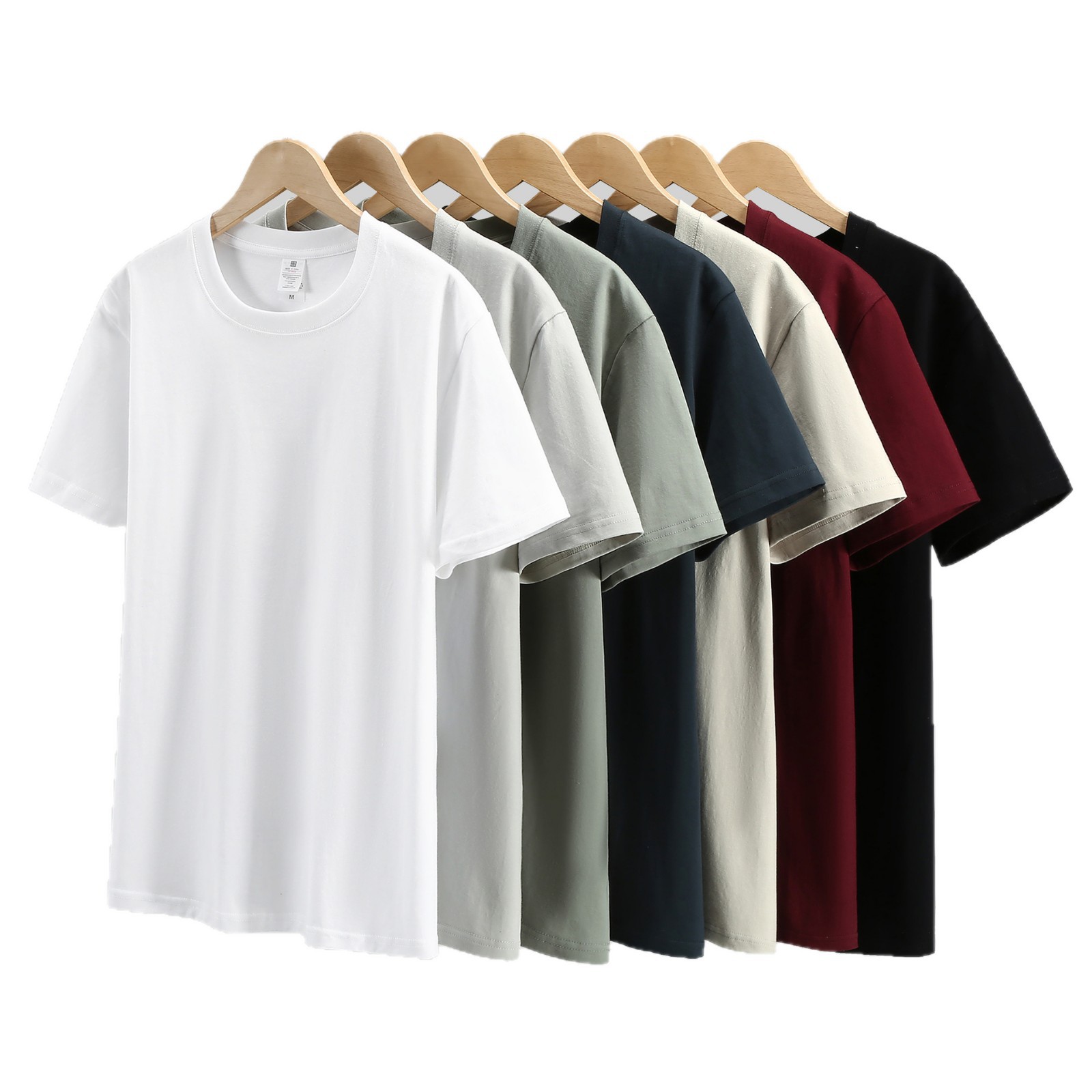 Round Neck Men's and Women's Spring and Summer Solid Color Loose Casual All-match Short Sleeve - Image 2