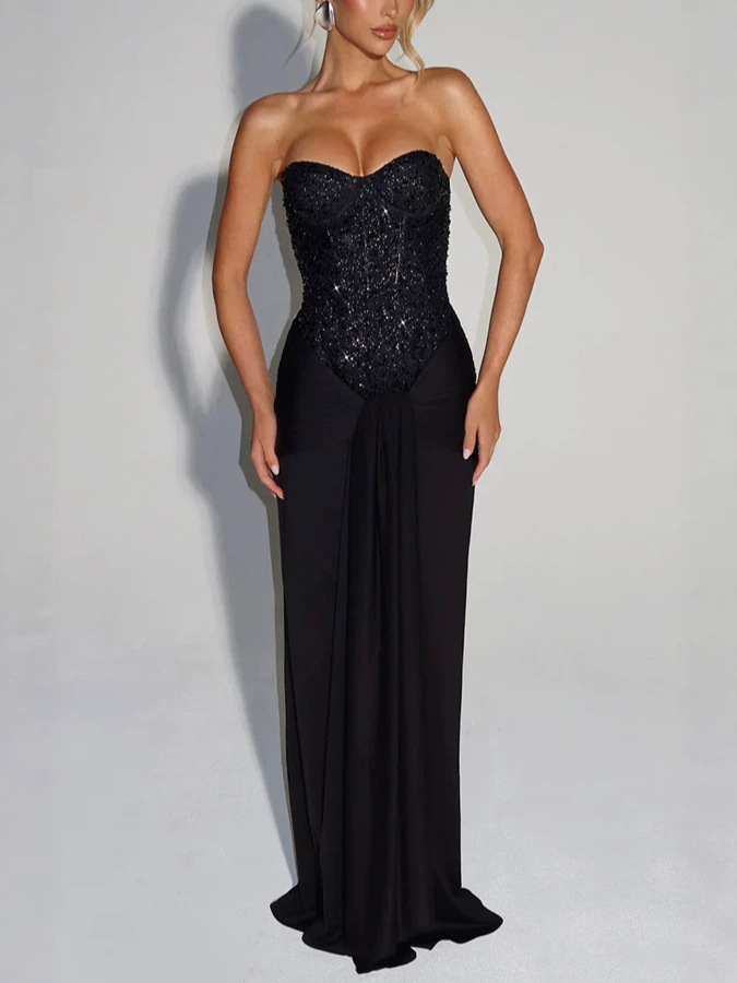 Womens Sequin Wrap Bodycon Dress - Image 2
