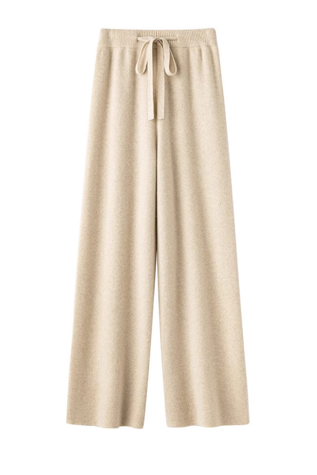 The Melanie Pure Wool Wide Leg Pants Detail – La Rose Couture Trousers & Skirts