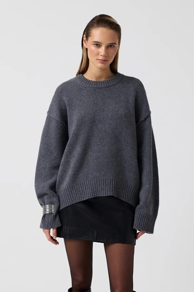 The Eleonore Round Neck Loose Pullover Sweater Detail – La Rose Couture Tops & Blouses