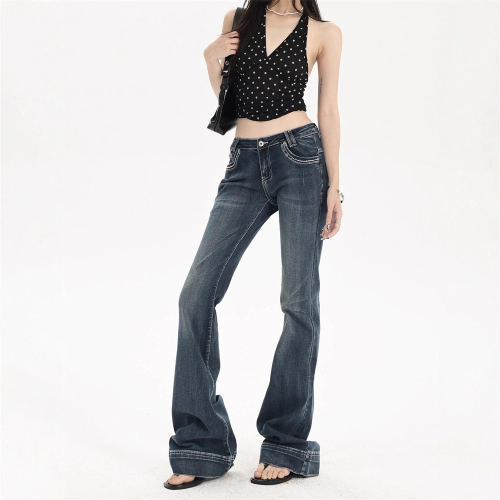 Women's American Style Dark Blue Hot Girl Jeans - Image 3