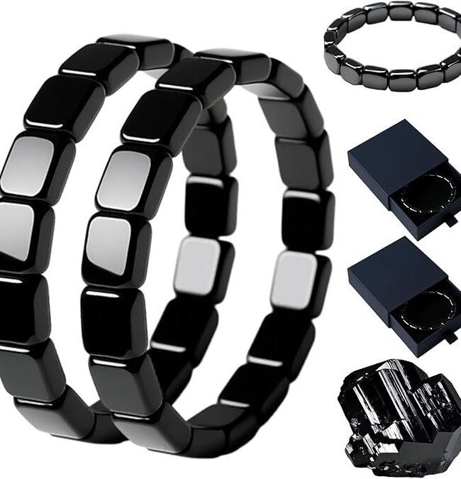 The Sibylle Black Stone Elastic Square Bracelet Hematite Beaded Detail – La Rose Couture Jewellery & Accessories