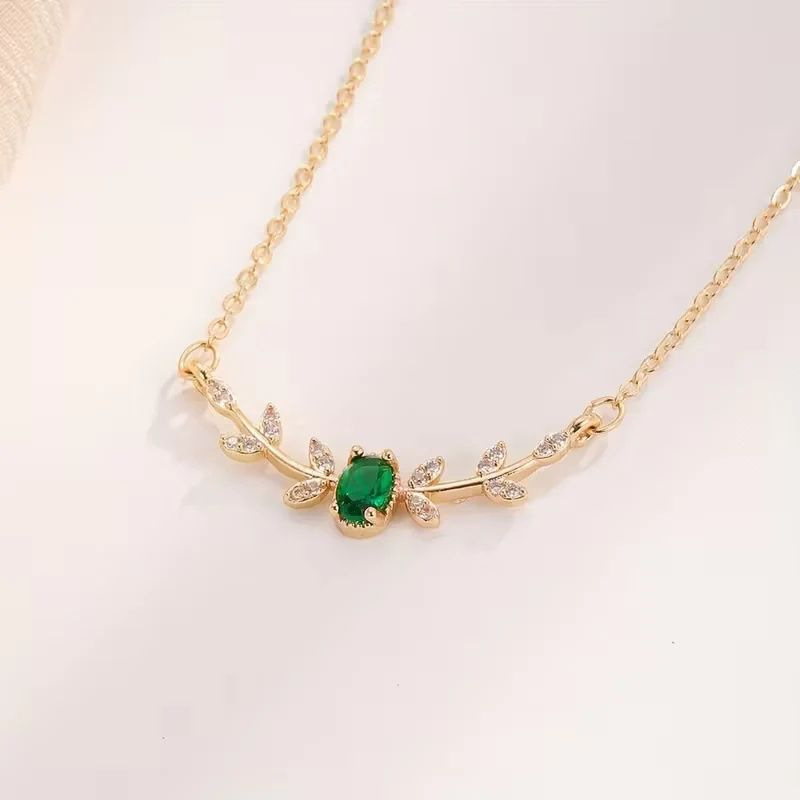 Zircon Floral Tree Branch Necklace