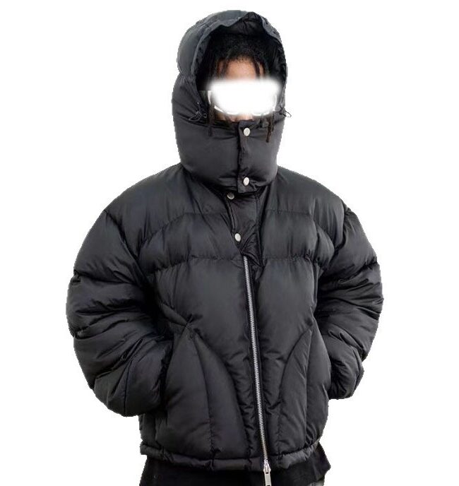 The Chloe Y2k Hip Hop High Collar Hooded Puffer Jacket Detail – La Rose Couture Coats & Jackets