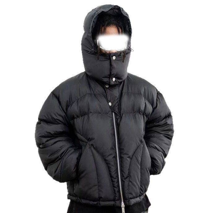 Men's Y2K Hip-Hop High-Collar Hooded Puffer Jacket - Image 3