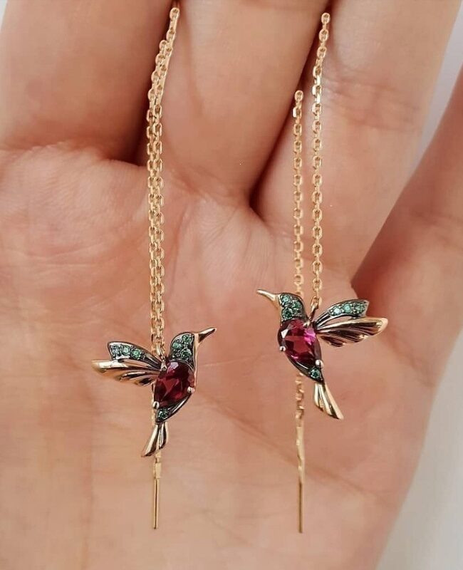 The Fleur Cute Bird Earrings Copper Inlaid with Zircon Detail – La Rose Couture Jewellery & Accessories
