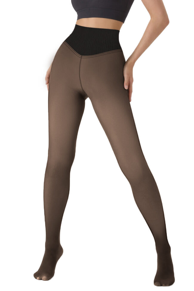 The Dorothee Fleece Lined High Waist Sheer Leggings – La Rose Couture Trousers & Skirts