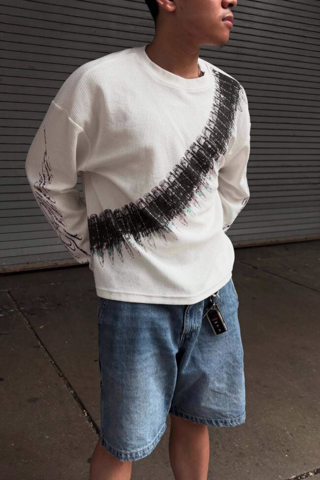 The Garance Y2k Bullet Letter Print Long Sleeve T Shirt Detail – La Rose Couture Tops & Blouses