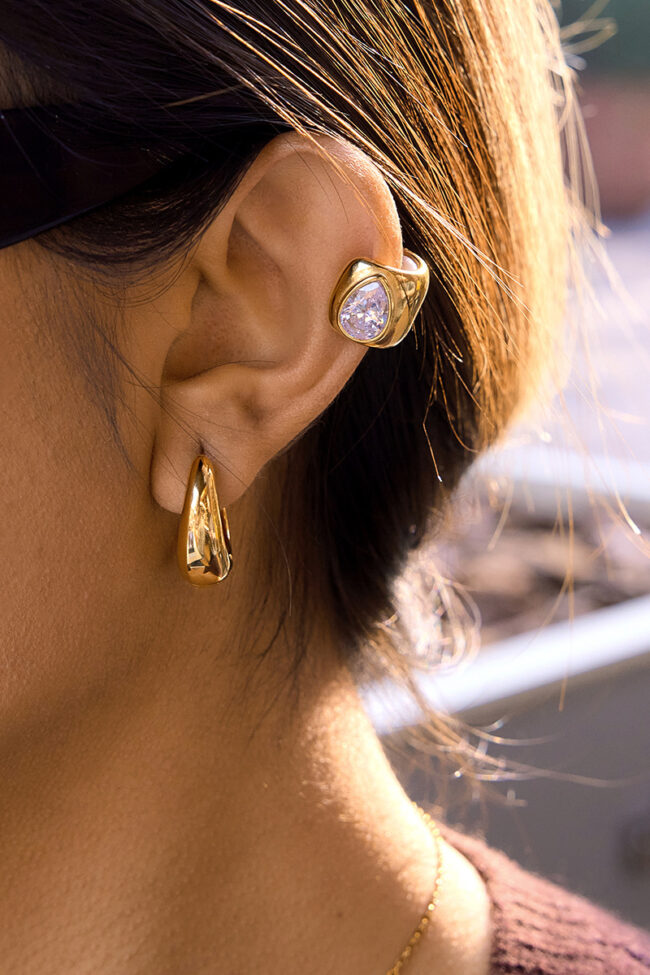 The Melanie Teardrop Zircon Ear Cuff Detail – La Rose Couture Jewellery & Accessories