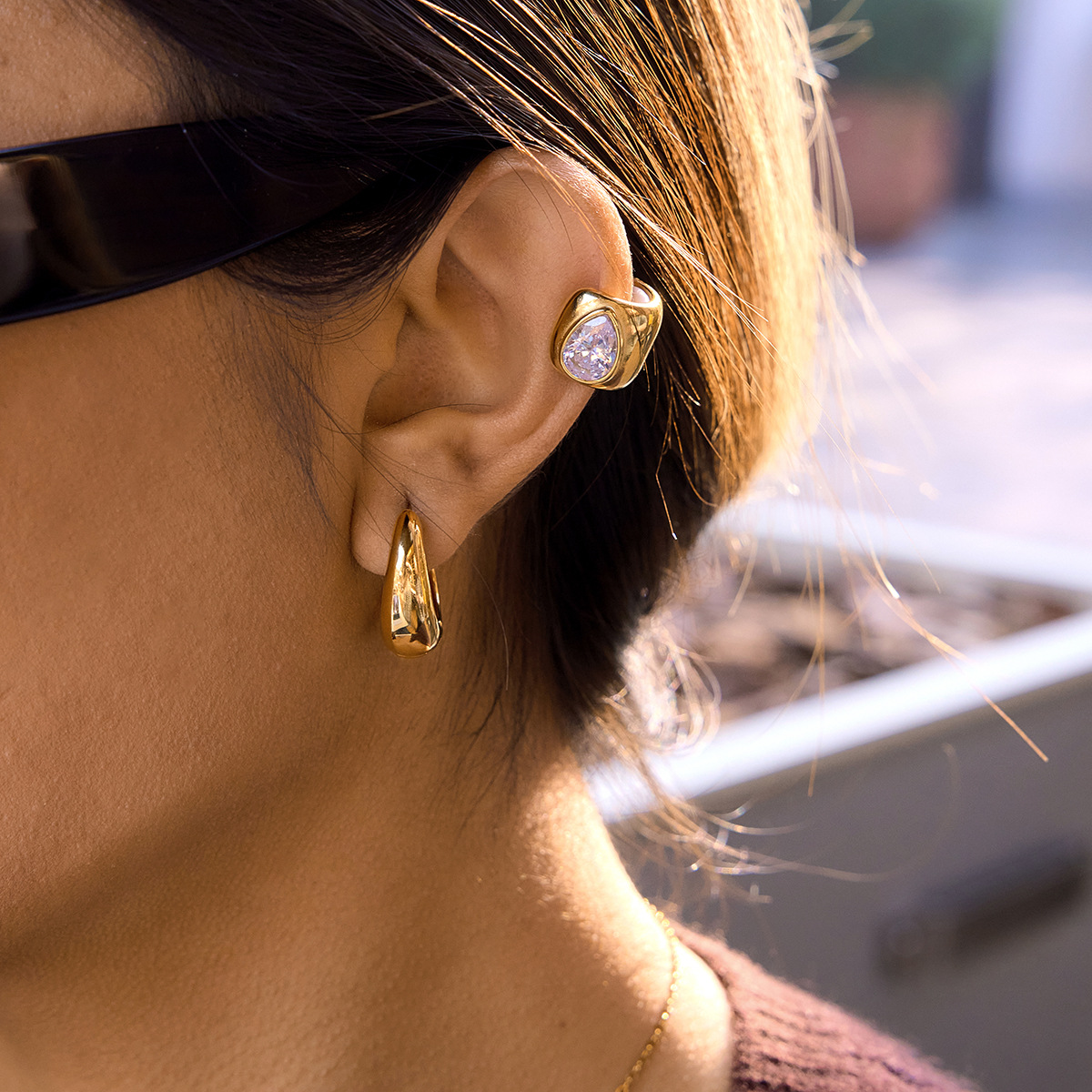 Teardrop Zircon Ear Cuff for Women - Image 2
