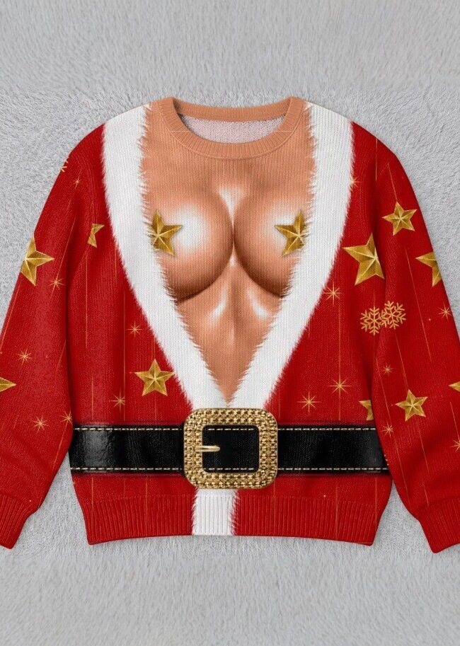 The Valentine 3d Printed Christmas Sweater Pullover Fleece Knit Top – La Rose Couture Tops & Blouses