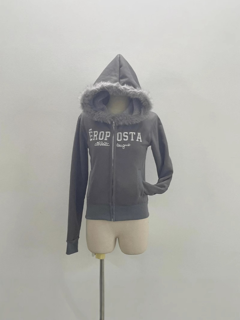 Fleece Lined Hooded Sweatshirt Coat - Image 5