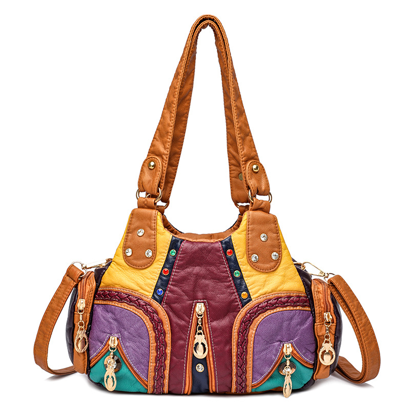 Trendy Patchwork Single-Shoulder Bag - Image 4