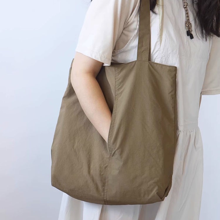 Japanese-Style Lightweight Nylon Shoulder Tote Bag - Image 4