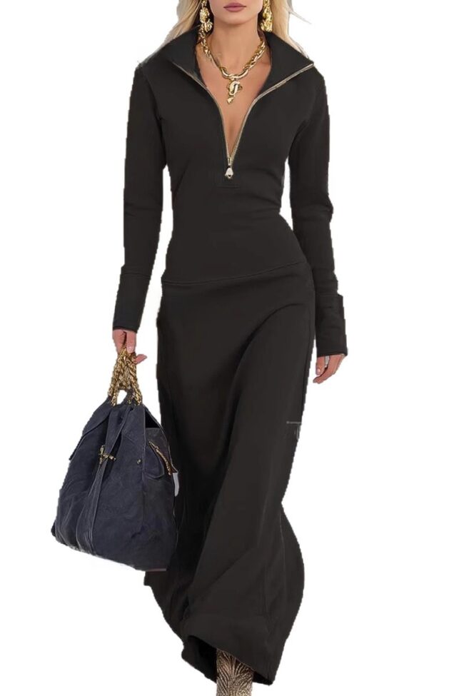 The Tiphaine Half Zip Polo Dress Detail – La Rose Couture Dresses & Gowns