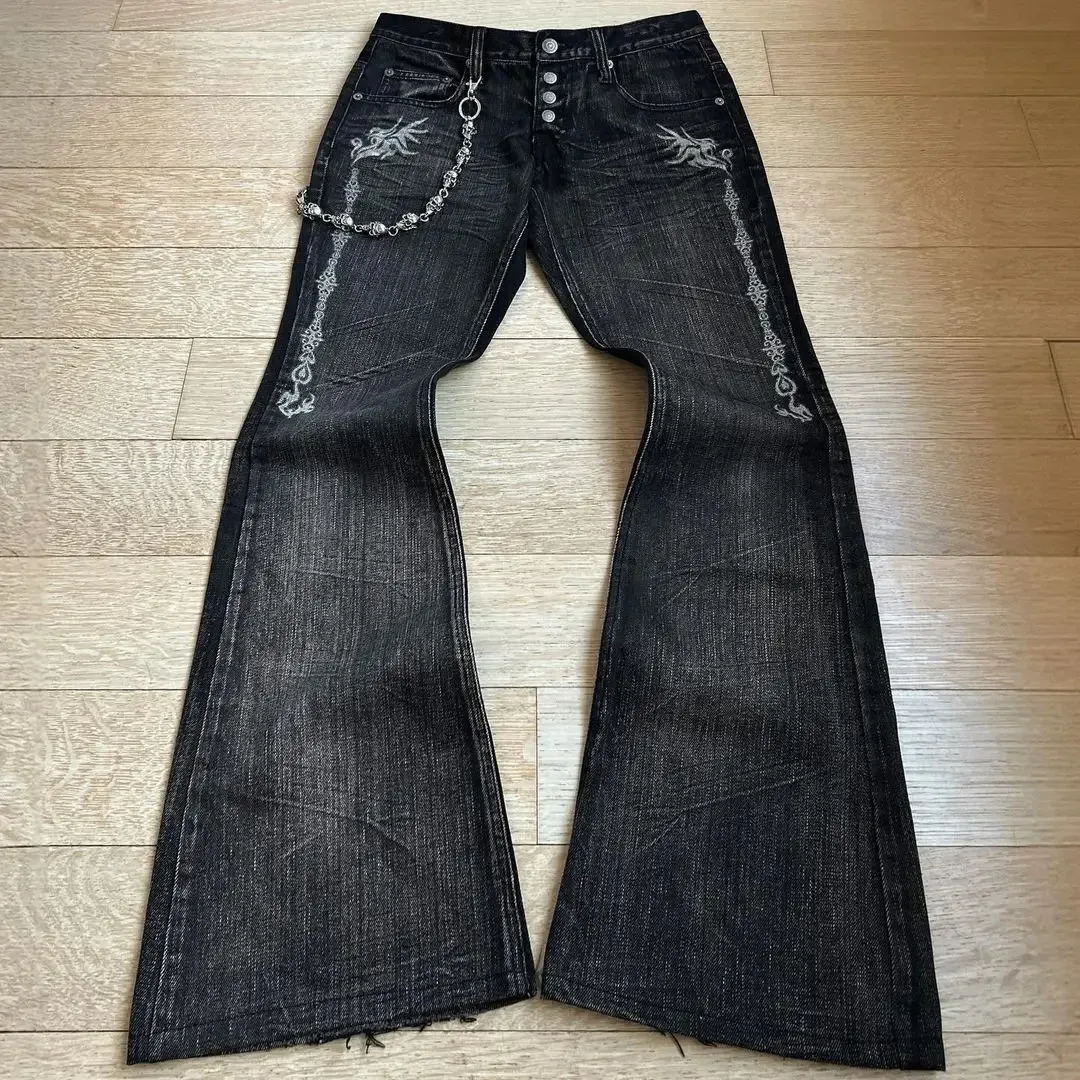 Embroidered Bootcut Low-Waist Jeans - Image 4