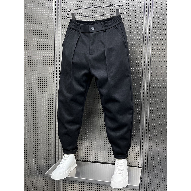 Mens Wool Blend Wide Leg Pants - Image 2