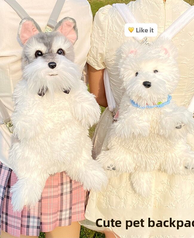 The Chloe Artificial Schnauzer West Highland Plush Backpack Doll – La Rose Couture Handbags & Clutches