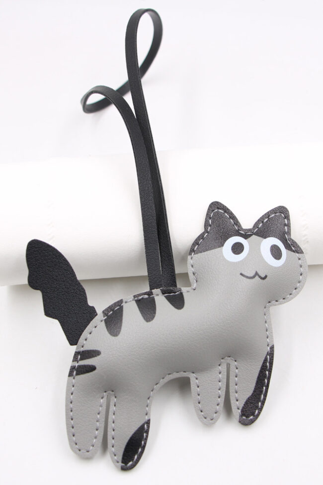 The Gaia Cute Kitten Pu Leather Backpack Pendant Electroplated Bag Charm Luggage Accessory Detail – La Rose Couture Handbags & Clutches
