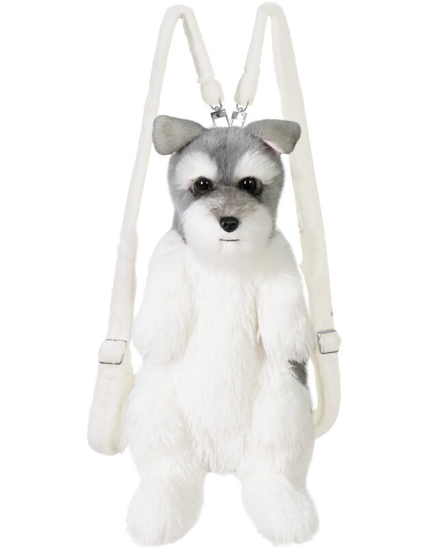 The Chloe Artificial Schnauzer West Highland Plush Backpack Doll Detail – La Rose Couture Handbags & Clutches