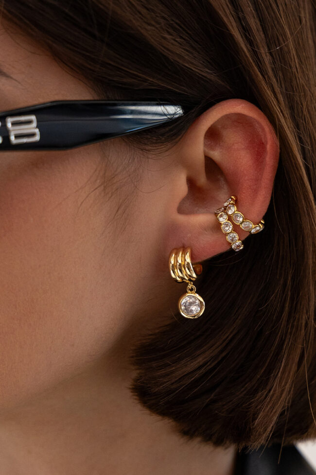 The Seraphine Micro Paved Zircon Geometric Stainless Steel Ear Clips – La Rose Couture Jewellery & Accessories