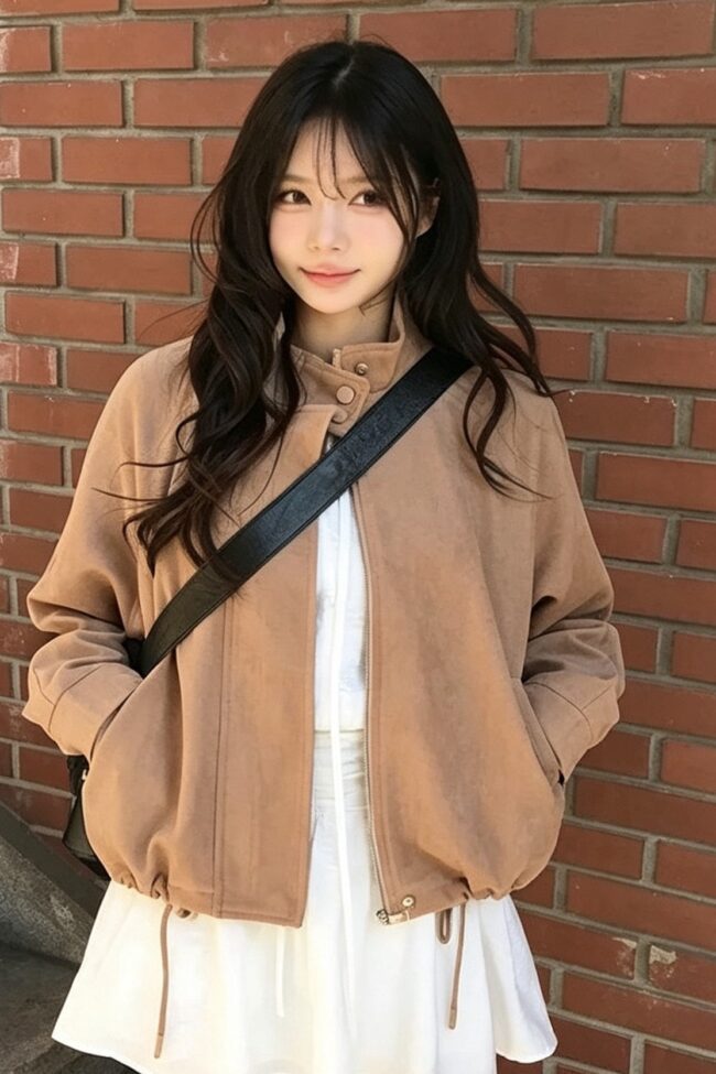 The Constance Swing Drawstring Deerskin Fleece Jacket Detail – La Rose Couture Coats & Jackets