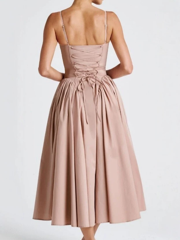 French Style Strappy Smocked Waist Dress - Image 5