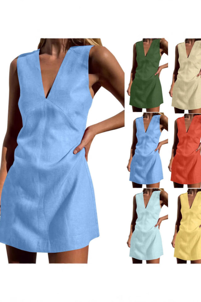 The Pascaline Summer Sleeveless V Neck Dress – La Rose Couture Dresses & Gowns