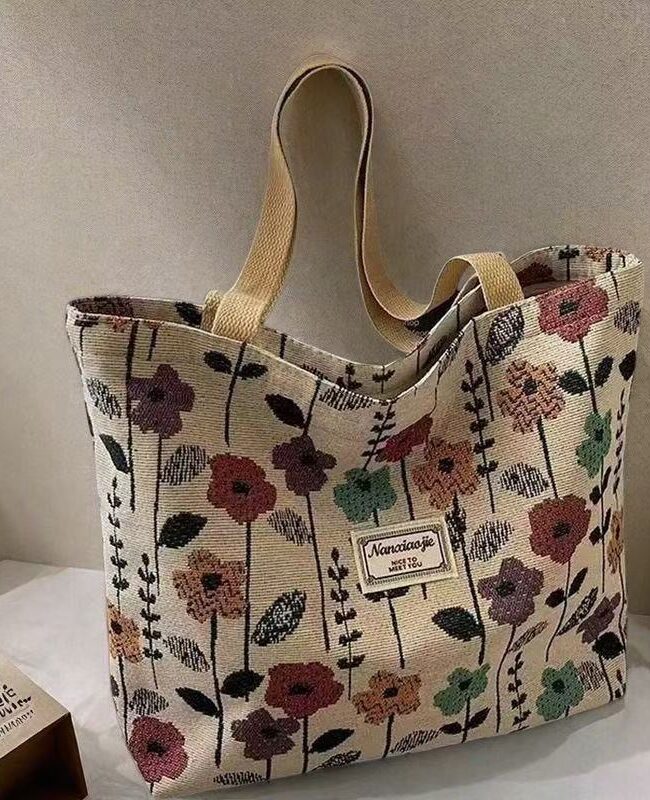 The Sixtine Canvas Tote Bag Foldable Shoulder Detail – La Rose Couture Handbags & Clutches