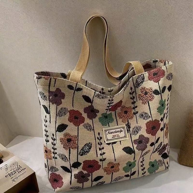 Canvas Tote Bag Women Foldable Shoulder Bag - Image 4