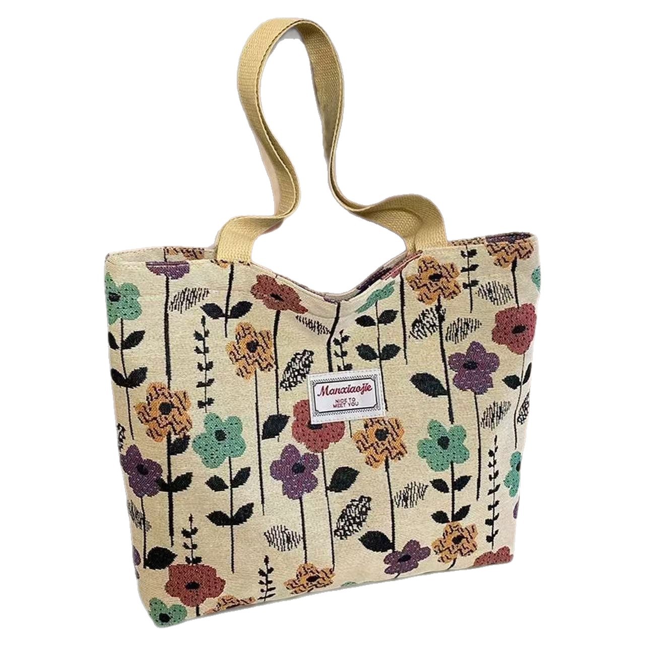 Canvas Tote Bag Women Foldable Shoulder Bag - Image 2