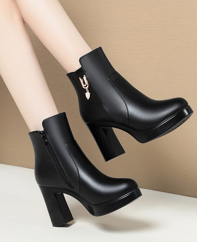 The Dorothee Boots Autumn and Winter Super High Heel Ankle Detail – La Rose Couture Shoes & Footwear