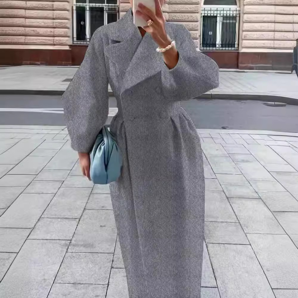 Retro Lantern Sleeve Tweed Coat - Image 5