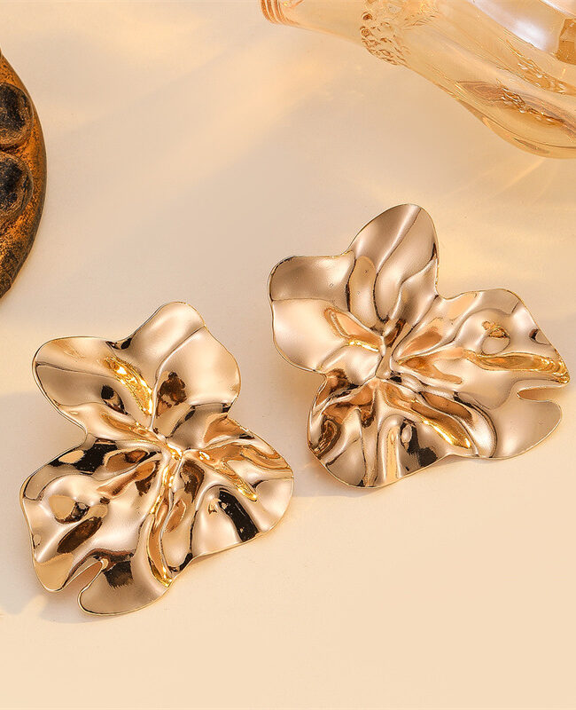 The Clothilde Lava Fold Texture Stud Earrings Detail – La Rose Couture Jewellery & Accessories