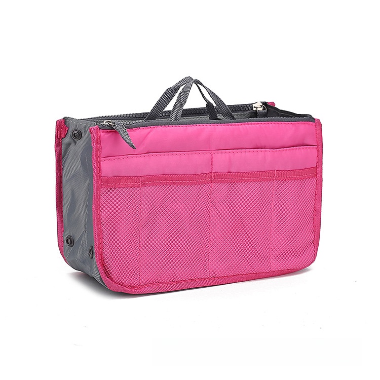 Double zipper cotton bag with inner storage compartment - Image 3