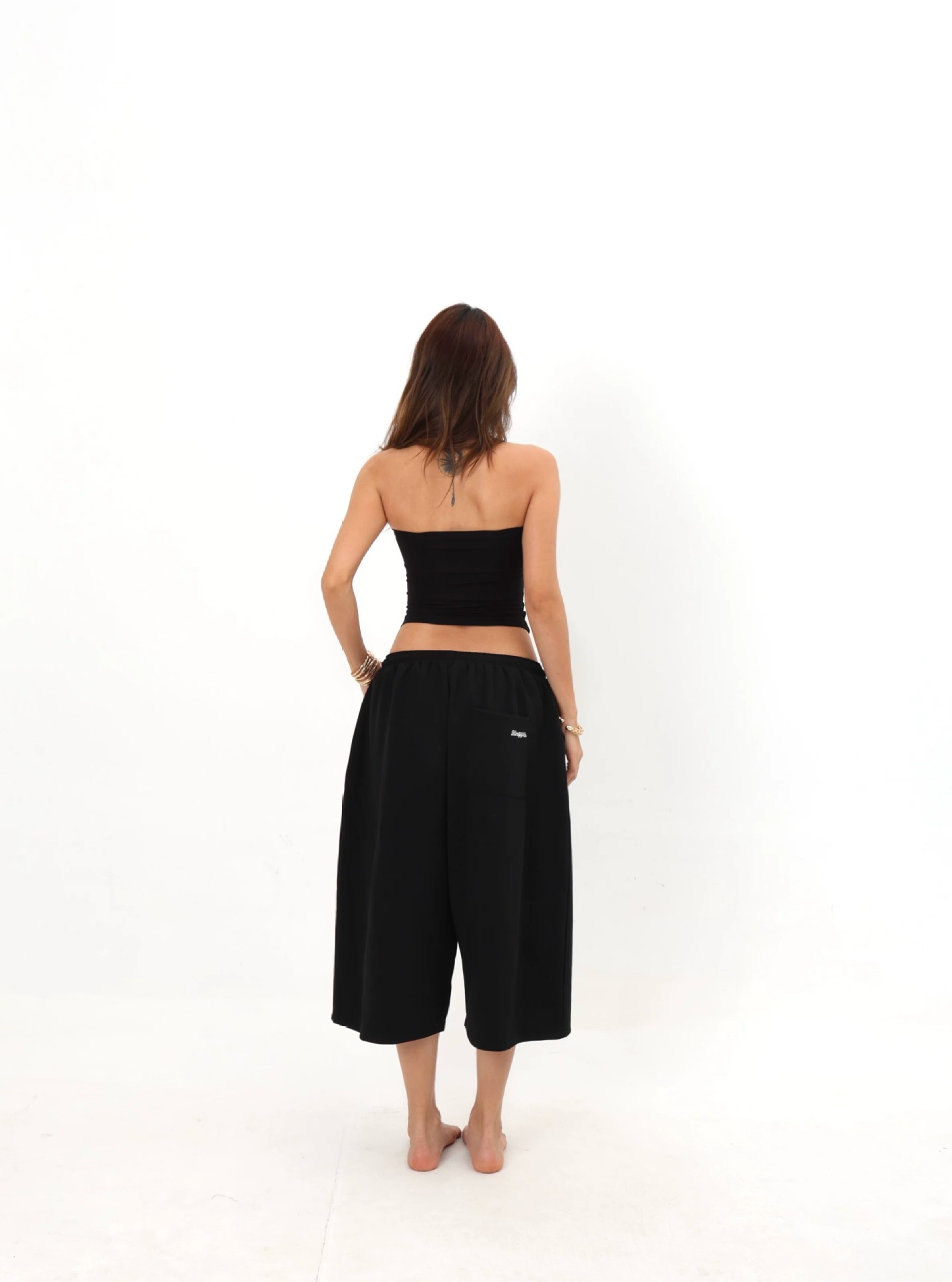 Womens Drawstring Cropped Sweatpants - Image 4