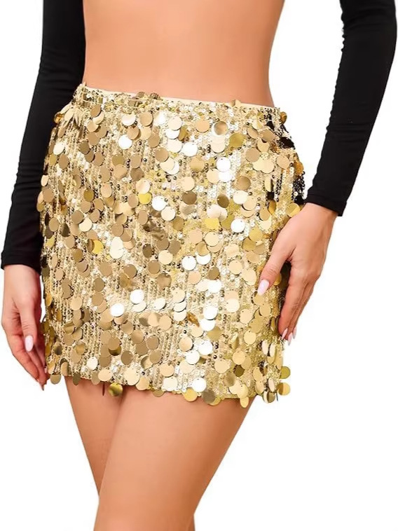Women's sequin skirt stretch tight mini skirt - Image 2