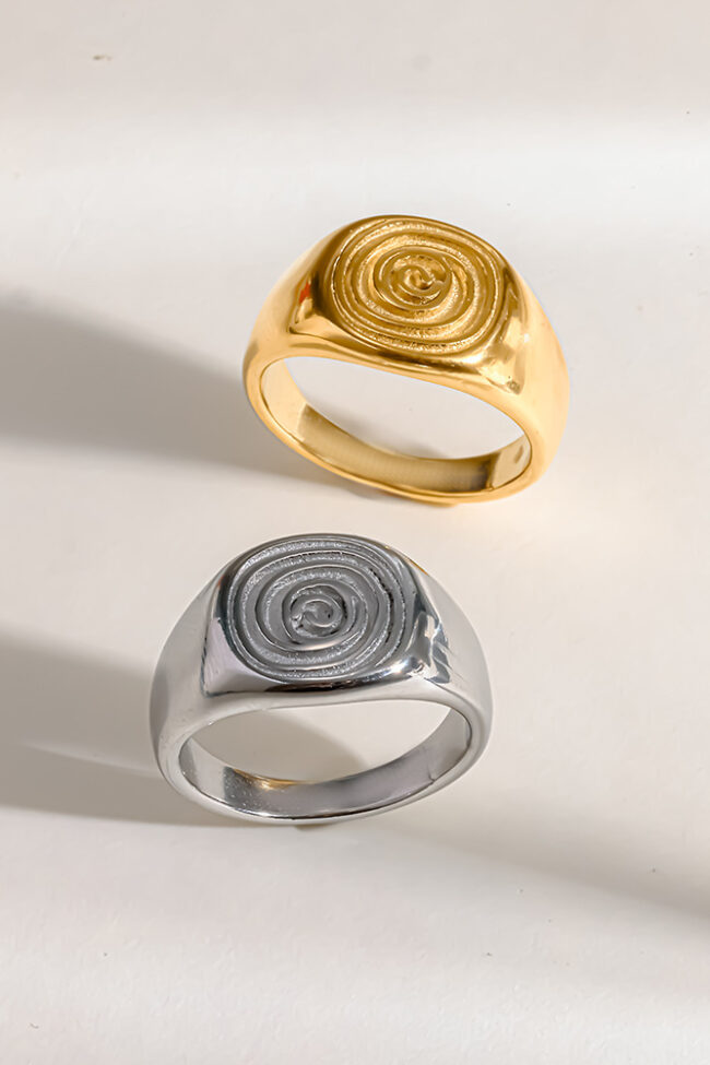 The Solene Spiral Fingerprint Stamp Ring – La Rose Couture Jewellery & Accessories
