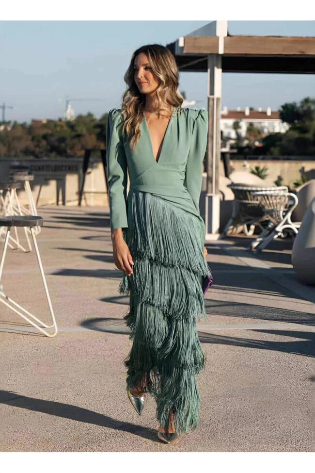 The Nadege Elegant Tassel Maxi Evening Dress – La Rose Couture Dresses & Gowns