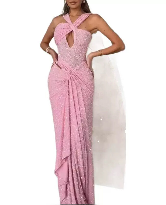The Margot Sleeveless Sequin High Waist Dress Detail – La Rose Couture Dresses & Gowns