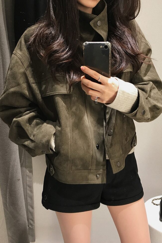 The Juliette Stand Collar Loose Jacket Short Coat Detail – La Rose Couture Coats & Jackets