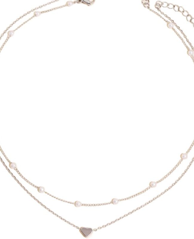The Noemie Imitation Pearl Layered Necklace with Heart Pendant for Detail – La Rose Couture Jewellery & Accessories