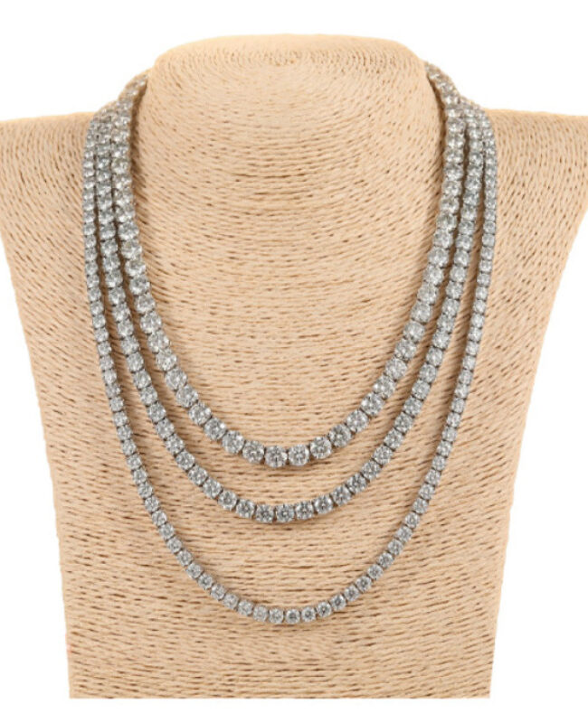 The Carine Rhinestone Single Row Necklace Detail – La Rose Couture Jewellery & Accessories
