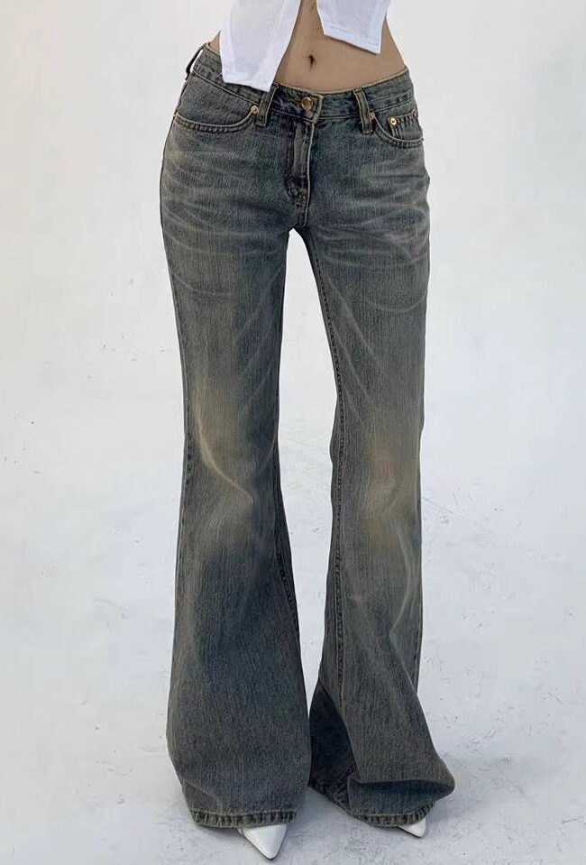 The Colette High Waisted Flared Jeans Detail – La Rose Couture Trousers & Skirts