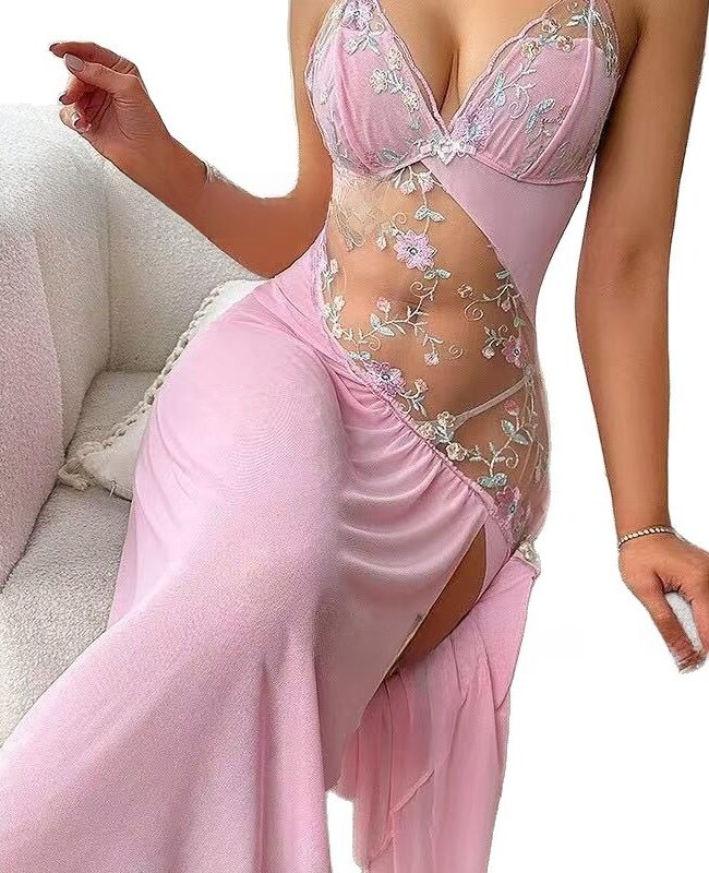 The Zephyrine Embroidered Floral Halter Dress Detail – La Rose Couture Dresses & Gowns